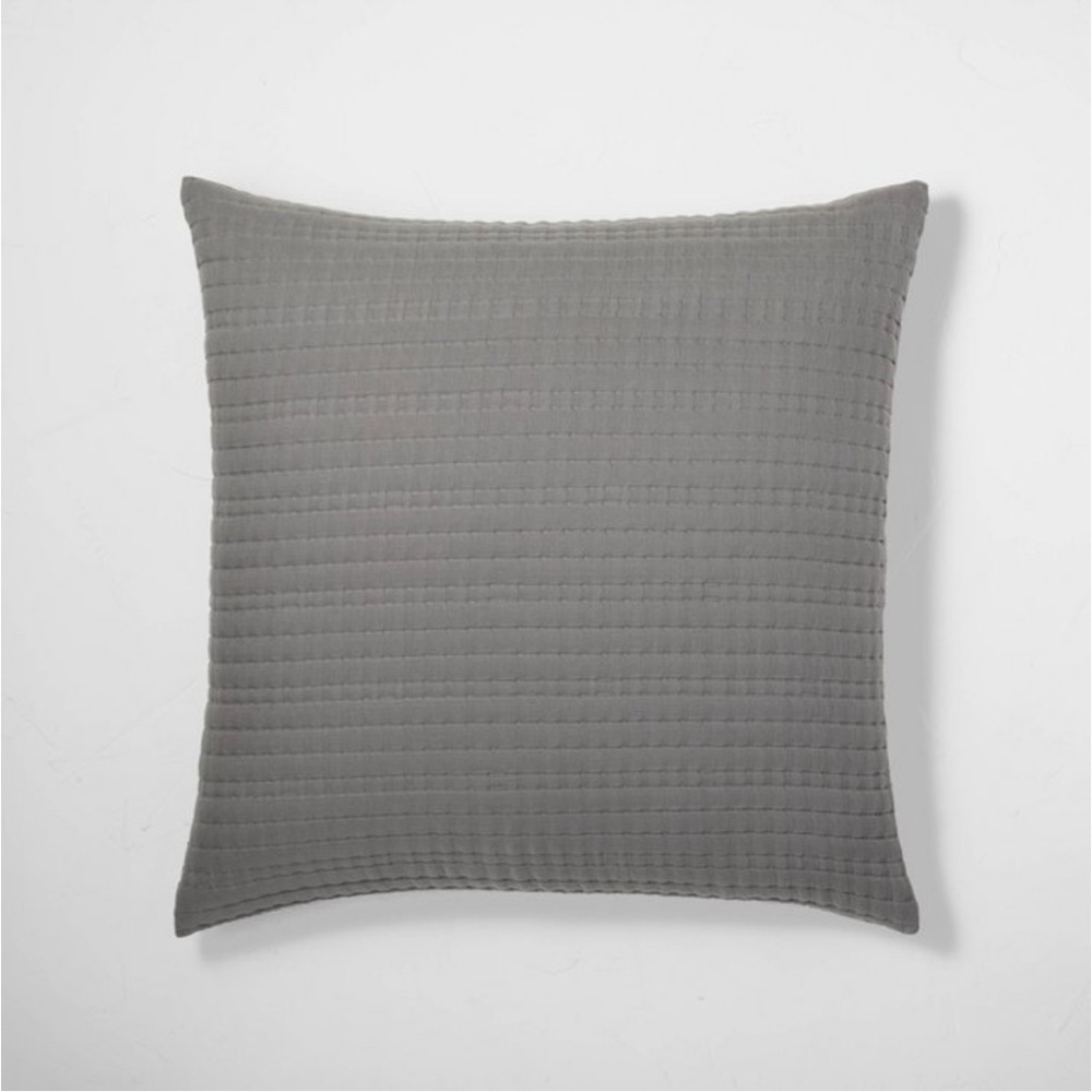 Casaluna - Euro Lyocell Cotton Blend Coverlet Sham - Dark Grey 26” x 26”